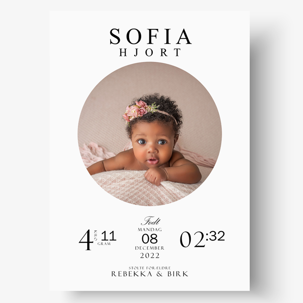 Fødselsplakat - Sofia